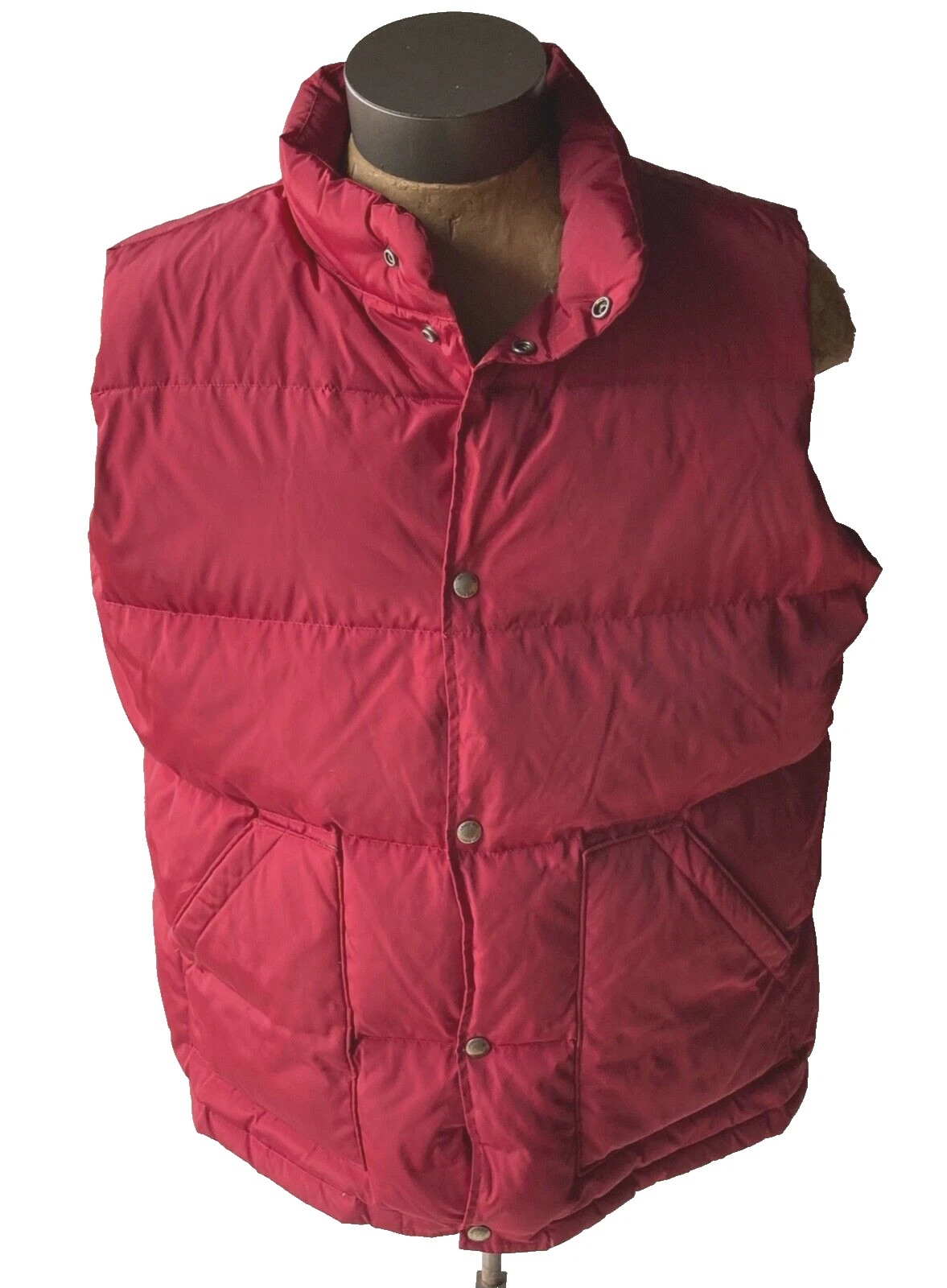 Lands' End Men's Red Goose Down Puffer Vest Jacket ~ Size XL X-Large (46-48)
