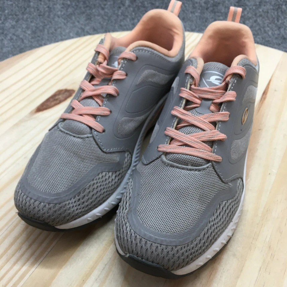 Easy Spirit Shoes Womens 8 M Hugs Sporty Low Sneakers Gray Peach Mesh Lace Up - Image 3 of 4