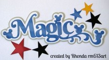 DISNEY MAGIC title paper piecing Premade Scrapbook Pages albums cards by Rhonda