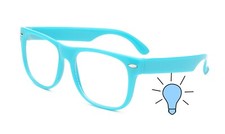 KIDS BLUE LIGHT GLASSES TURQUOISE ANTI BLUE RAY CLEAR LENS FOR COMPUTER W/TESTER