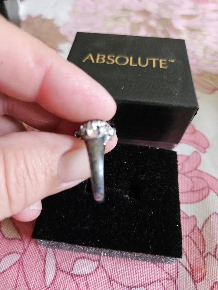 Anel Technibond várias pedras CZ prata esterlina tamanho 8 (manchado) - Imagem 3 de 3