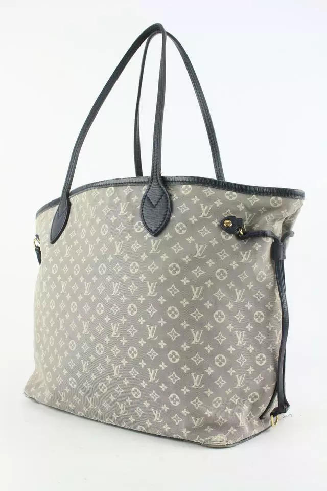 Louis Vuitton Neverfull MM Black Mini Lin Tote Shopper bag Louis