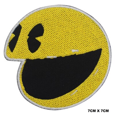 Pac Man Gesicht Logo Bügelbild/Aufnähen Patch Abzeichen bestickt Patch Applikation für Kleidung