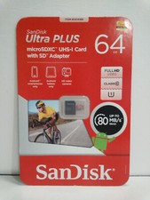 SanDisk Ultra PLUS 64GB 80 MB/s Class10 microSDXC UHS-1 MemoryCard w/ SD Adapter