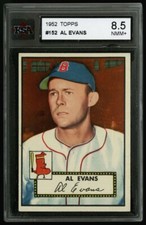 1952 TOPPS BASEBALL ~ #152 ~ AL EVANS ~ BOSTON RED SOX ~ KSA 8.5