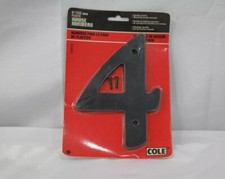 6" Plastic House Mailbox Numbers  4 6 7 8 9 Black by COLE TF