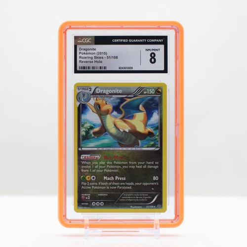 Pokemon Dragonite Reverse Holo #51 Roaring Skies 2015 - CGC 8