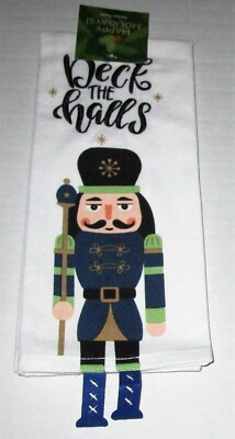 CHRISTMAS Kitchen Towel 15'' x 25'' NUTCRACKER / DECK THE HALLS