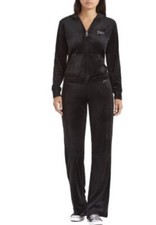 Juicy Couture XXL Black Logo Velour Tracksuit Hoodie And Pants