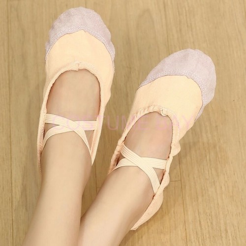 AU STOCK Canvas Dance Shoes with Leather Head Ballet Jazz Dance Shoes Split Sole - Bild 6 von 21
