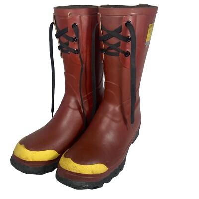 VTG Ranger Rubber Company Safety Red Steel Toed Boots SZ9 ANSI Z41 PT99  Made USA