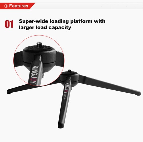 KT30 Lightweight Aluminum Travel Mini Tripod Stand Holder For Smart Phone Camera - Picture 11 of 12