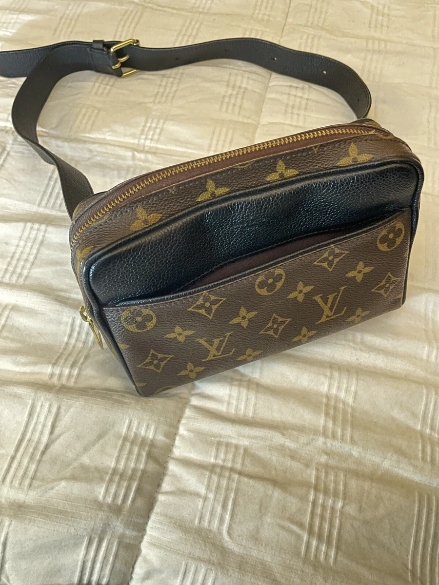 Louis+Vuitton+Bum+Bag+Black+Interior+Belt+Bag+Brown+Canvas for