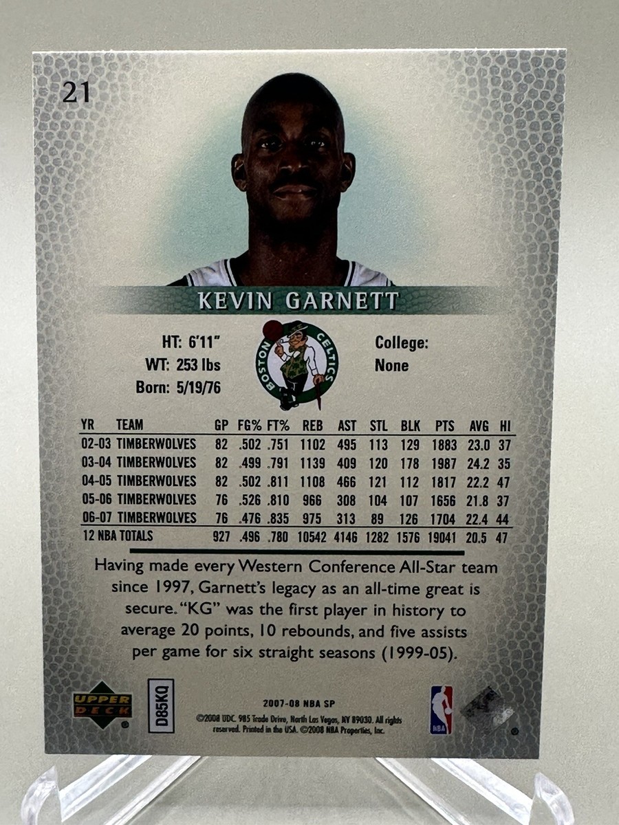 KEVIN GARNETT 2007-08 SP #21 - NM/MT - Celtics | eBay