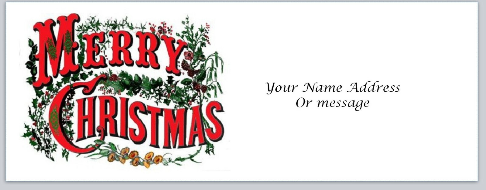 Personalized Address labels Merry Christmas (c 543)