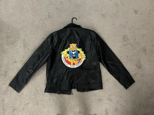 Titty Bat Custom Men’s Faux Leather Jacket  - product listing photo