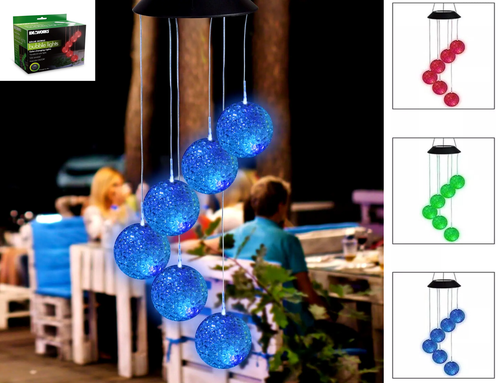 Solar Garden Lights  Bubble Colour Changing Mobile  Patio Terrace Balcony - Afbeelding 1 van 8