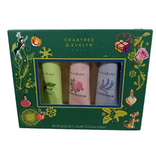 Crabtree Evelyn HAND CREAM Rosewater Lavender Lily Set 3 .4oz / 100g X NIB