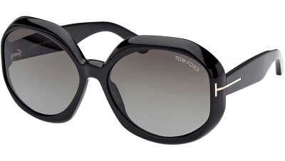 NWT TOM FORD Sunglasses FT1011 Georgia-02 01B Black smoke  display picture 1