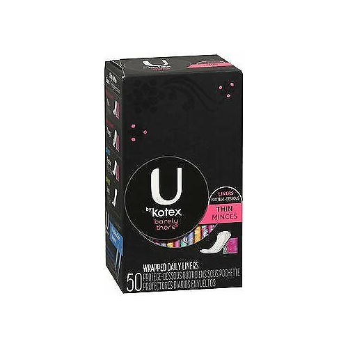 U by Kotex Everyday Liners Regular Absorbency Thin and Flexible 50 Ct Pack of 3 - 第 1/2 張圖片
