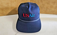 Vtg USAir US Airlines Mesh Snapback Trucker Hat Cap Swingster Made In USA New