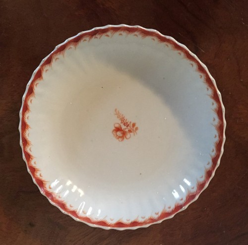 Antique Early 19th c. Chinese Export Porcelain Plate Saucer Rouge de Fer 1800 - Picture 3 of 6