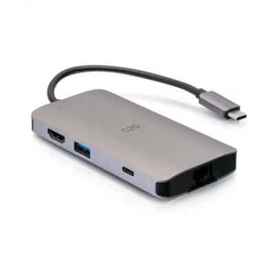 C2G Mini USB-C Dock 8 in 1 mit HDMI 2 Port USB-A Ethernet Kartenleser SD und t