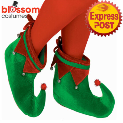 AC1697 Green Elf Shoes Men Ladies Christmas Costume Jester Boot Cover Xmas Pixie