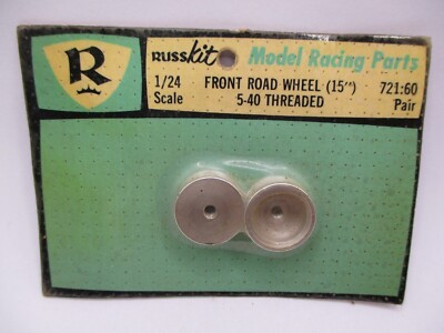 RUSSKIT 1/24 FRONT ROAD WHEELS 15 5-40 THREADED 1-PAIR 721-60