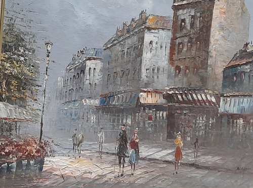 CAROLINE BURNETT (1877-1950)Original Oil on Canvas Painting- French Street Scene - Picture 6 of 10