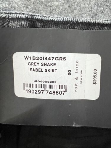NWT Rag & Bone Isabel Denim Snakeskin Print Mini Skirt Color Multi Size 00 $295 - Picture 12 of 12