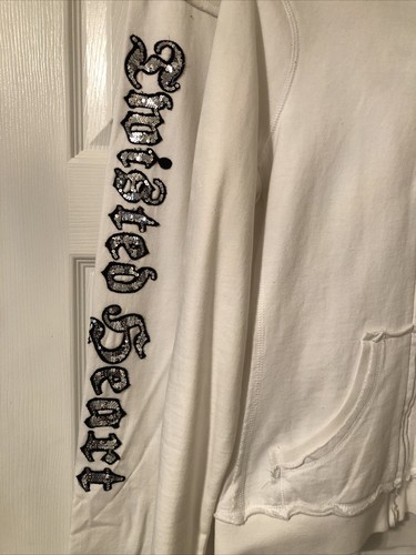 Twisted Heart Sweatsuit, Small Pant, Medium Top, White Sequins - Picture 3 of 8