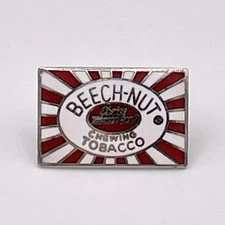 Beech-Nut Chewing Tobacco Company Advertisement Ad Enamel Lapel Hat Pin Vtg