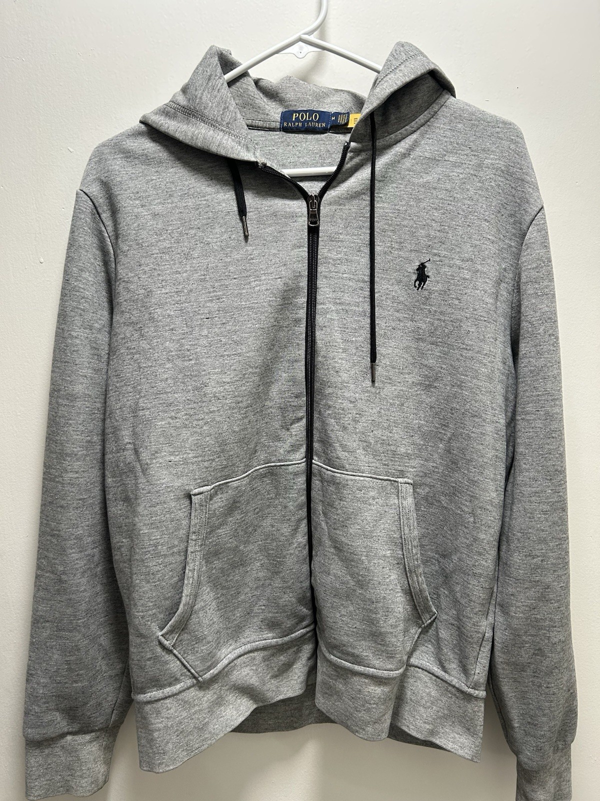 Polo Ralph Lauren felpa con cappuccio ragazzo grigio medio classico pony pile full zip