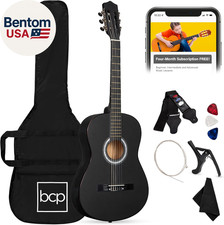 38In Beginner All Wood Acoustic Guitar Starter Kit W/Gig Bag, 6 Picks, Nylon Str