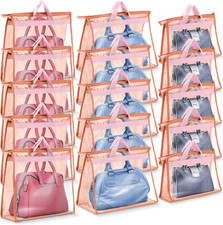 15 Pieces Dust Cover Organizer Bags for Handbags, 3 Sizes Clear Handbag Storage