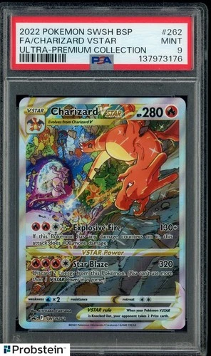 2022 Pokemon SWSH BSP #262 FA/ Charizard VSTAR Ultra Premium Collection PSA 9
