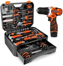 255 Piece Tool Set with 12V Cordless Drill Toolbox