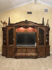 AICO Furniture Villagio Entertainment Center by Michael Amini