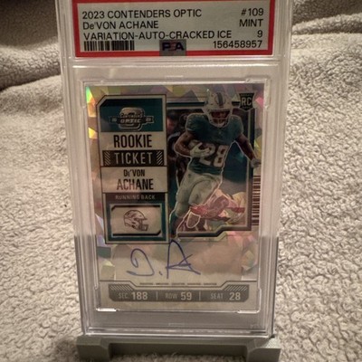 2023 De von Achane Contenders Optic Cracked Ice PSA 9 Just Slabbed 22/22