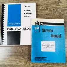 Farmall A Av B Tractor Service Repair Parts Manual Catalog Set International Ih