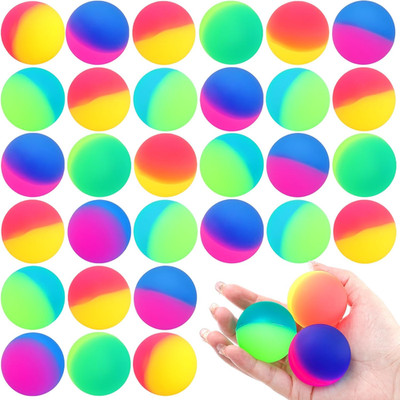 30 Pack Bouncy Balls for Kids, 1.8 Inch/45Mm Large Rubber Bounce Ball Bulk, High