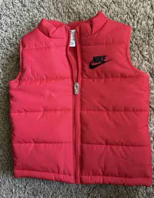 Nike Red Puffer Vest Full Zip Baby Toddler 18M Fall Winter