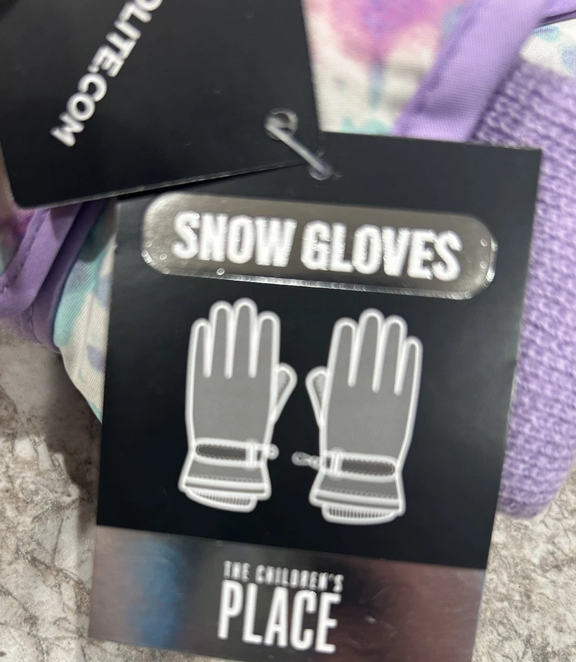 Niñas Guantes de Nieve Pequeños Medianos Esquí Invierno The Children’s Place Púrpura Rosa Foto 3 de 4