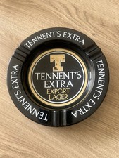 Tennants Extra Export Lager Vintage Ashtray Black Melamine Advertising Pub Bar