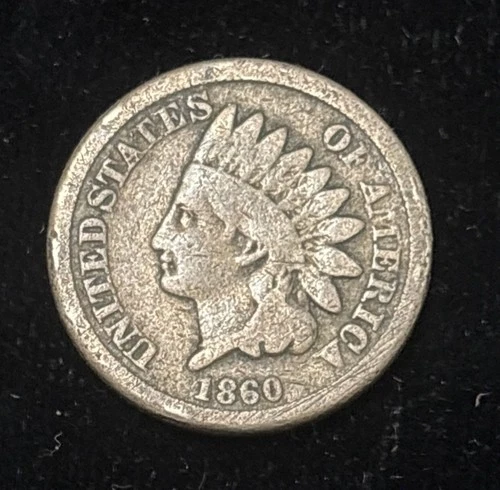 1860 indian head penny Round Bust