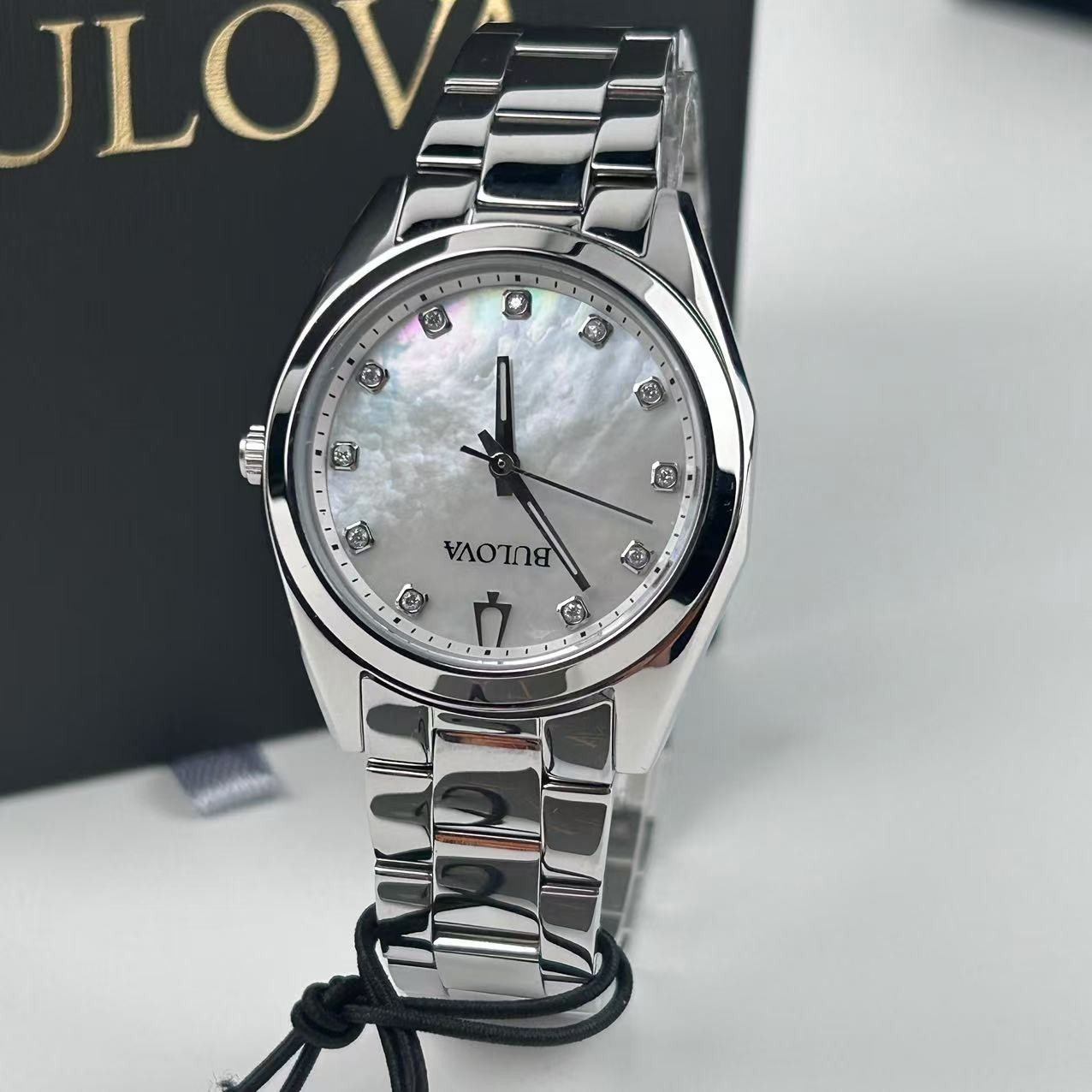 Bulova 96P228 Surveyor Mother of Pearl Dial Stainless Steel Women's ...