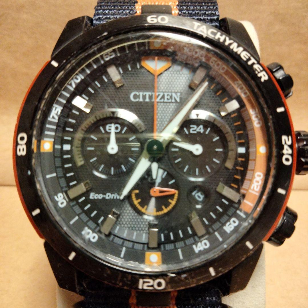 CITIZEN Eco-Drive B620-S094828 Tachymeter Black Orange Nylon Band