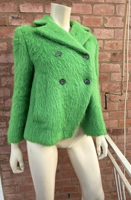 MARNI Smaragdgrün Alpaka Mohair Erbse Mantel Größe IT40 2011 Luxe Fluff Swing...