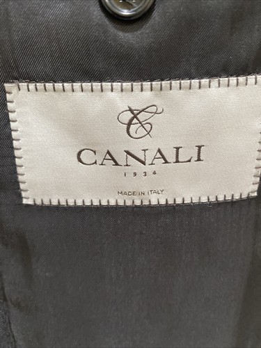 CANALI Black Blazer US 42R 100% Wool Made In Italy Sport Coat 2 Button Lined Men - Picture 10 of 15